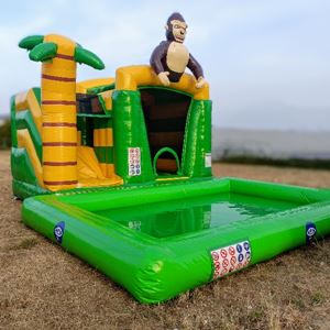 Springkussen Mini Bounce Aap met zwembad